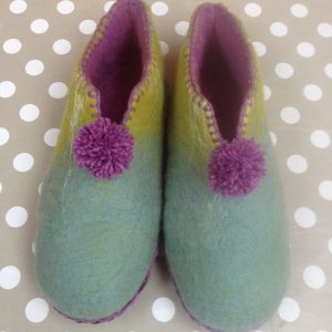Wet felted slippers
