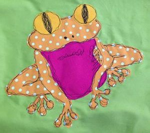 Free Machine Embroidery Frog