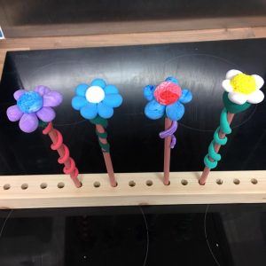Flower Jumping Clay Pencil toppers