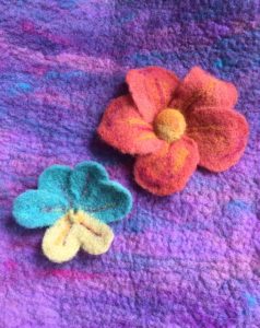Needle felted flowers