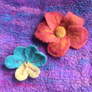 Needle felted flowers