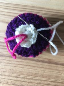 Christmas Bauble Crocheted Decoration in progress