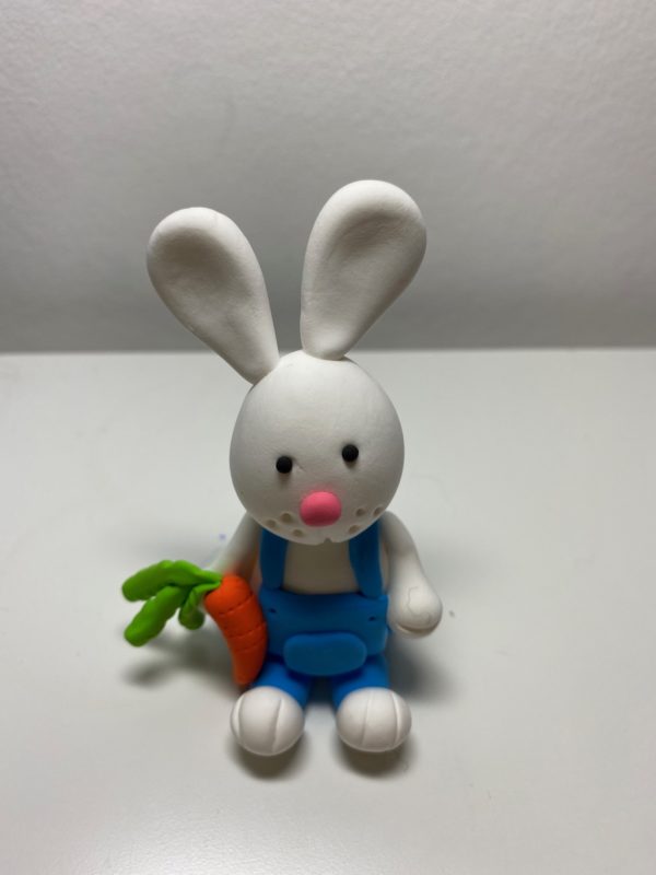 JumpingCLAY Bunny in Dungarees